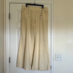 Venus off white linen sailor pants